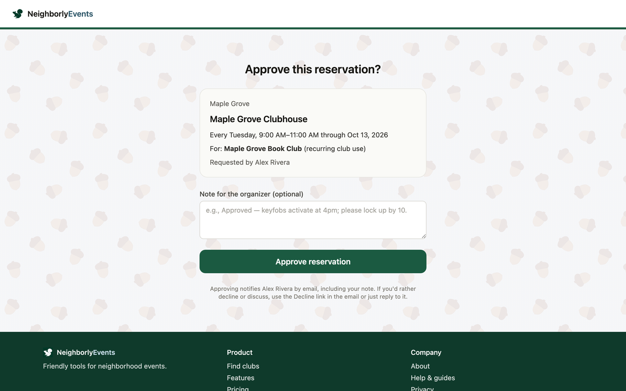The person who approves isn't your organizer