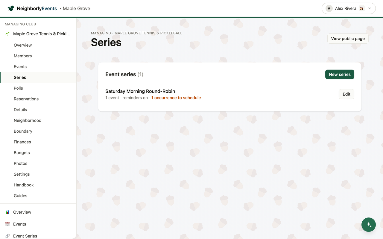 Deeper settings live in Series